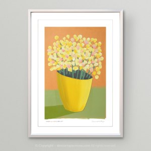 AVDW-21300-Yellow-Flower-pot-2-Framed